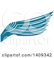 Poster, Art Print Of Teal Feathered Bird Or Angel Wing