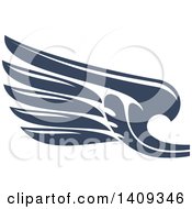Poster, Art Print Of Dark Blue Feathered Bird Or Angel Wing