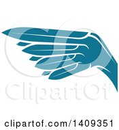 Poster, Art Print Of Teal Feathered Bird Or Angel Wing