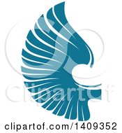 Poster, Art Print Of Teal Feathered Bird Or Angel Wing