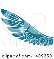 Poster, Art Print Of Teal Feathered Bird Or Angel Wing