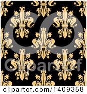 Clipart Of A Seamless Background Pattern Of Fleur De Lis Royalty Free Vector Illustration