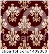 Clipart Of A Seamless Background Pattern Of Fleur De Lis Royalty Free Vector Illustration by Vector Tradition SM