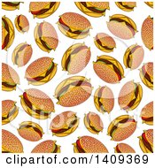 Poster, Art Print Of Seamless Background Pattern Of Cheese Burgers