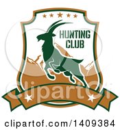Clipart Of A Mountain Goat Hunting Design Royalty Free Vector Illustration