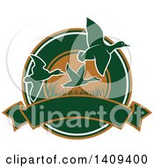 Clipart Of A Duck Hunting Design Royalty Free Vector Illustration
