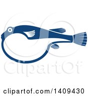 Poster, Art Print Of Blue Puffer Fish Seafood Design