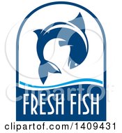 Clipart Of A Leaping Fish Seafood Design Royalty Free Vector Illustration