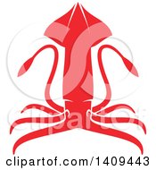 Clipart Of A Squid Seafood Design Royalty Free Vector Illustration
