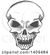 Poster, Art Print Of Gray Sketched Human Skull