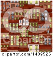 Seamless Background Pattern Of Town Houses
