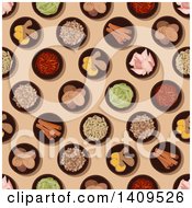 Clipart Of A Seamless Background Pattern Of Spices Royalty Free Vector Illustration
