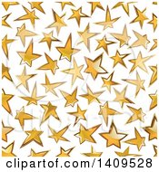 Clipart Of A Seamless Background Pattern Of Gold Stars Royalty Free Vector Illustration