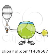 Poster, Art Print Of Cartoon Tennis Ball Character Mascot