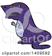 Poster, Art Print Of Cartoon Purple Tyrannnosaurus Rex Dinosaur