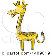 Clipart Of A Cartoon Giraffe Royalty Free Vector Illustration