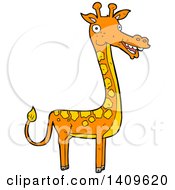 Clipart Of A Cartoon Giraffe Royalty Free Vector Illustration by lineartestpilot