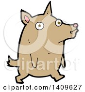 Clipart Of A Cartoon Brown Dog Royalty Free Vector Illustration