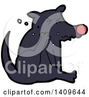 Clipart Of A Cartoon Dog Scratching Royalty Free Vector Illustration