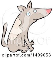 Clipart Of A Cartoon Dog Scooting His Butt On The Floor Royalty Free Vector Illustration