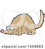 Clipart Of A Cartoon Dog Sniffing Royalty Free Vector Illustration