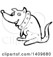 Poster, Art Print Of Cartoon Black And White Lineart Dog