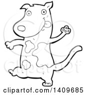 Poster, Art Print Of Cartoon Black And White Lineart Dog