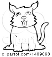 Poster, Art Print Of Cartoon Black And White Lineart Dog