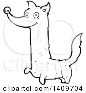 Poster, Art Print Of Cartoon Black And White Lineart Dog