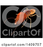 Clipart Of A 3d Termite On A Black Background Royalty Free Illustration by Leo Blanchette