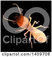3d Termite On A Black Background