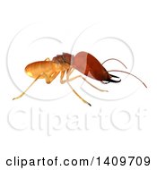 3d Termite In Profile On A White Background