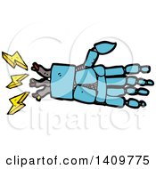 Clipart Of A Cartoon Robot Hand Royalty Free Vector Illustration