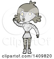 Clipart Of A Cartoon Female Robot Royalty Free Vector Illustration
