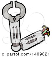 Clipart Of A Cartoon Robot Arm Royalty Free Vector Illustration by lineartestpilot