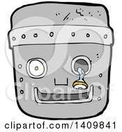 Clipart Of A Cartoon Robot Face Royalty Free Vector Illustration by lineartestpilot