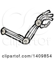 Clipart Of A Cartoon Robot Arm Royalty Free Vector Illustration by lineartestpilot