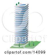 Commercial City Building With A Swimming Pool On The Roof Clipart Illustration by Rasmussen Images #COLLC14099-0030