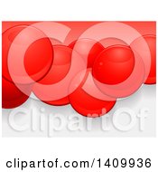 Poster, Art Print Of Background Of 3d Glossy Red Spheres Or Bubbles Over Red And Gray
