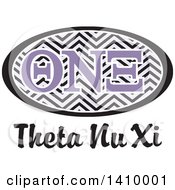 Clipart Of A College Theta Nu Xi Sorority Organization Design Royalty Free Vector Illustration