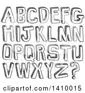 Poster, Art Print Of Sketched Capital Alphabet Letters