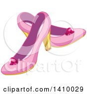 Pair Of Pink Princess High Heel Shoes