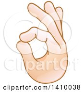 Clipart Of A Hand Emoji Gesturing Ok Royalty Free Vector Illustration