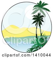 Travel Design Of Palm Trees A Bay Mountains And Sunset