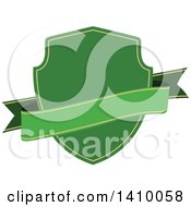 Clipart Of A Green Shield And Banner Design Element Royalty Free Vector Illustration