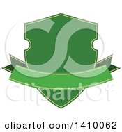 Poster, Art Print Of Green Shield And Banner Design Element