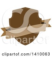 Poster, Art Print Of Brown Shield And Banner Design Element