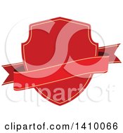 Clipart Of A Red Shield And Banner Design Element Royalty Free Vector Illustration by dero