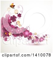 Poster, Art Print Of Purple Clover Floral Background