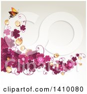 Poster, Art Print Of Purple Clover Floral Background